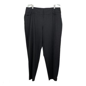 Cato Pants Womens 18W Black Polka Dot Stretch Knit Tapered Ankle Career 38x29